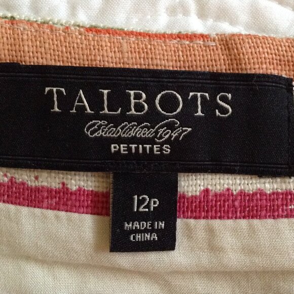 VTG Talbot's Petites 12P, Linen, Striped; Fall, Autumn, Chic, Classic and Trendy - Picture 3 of 3
